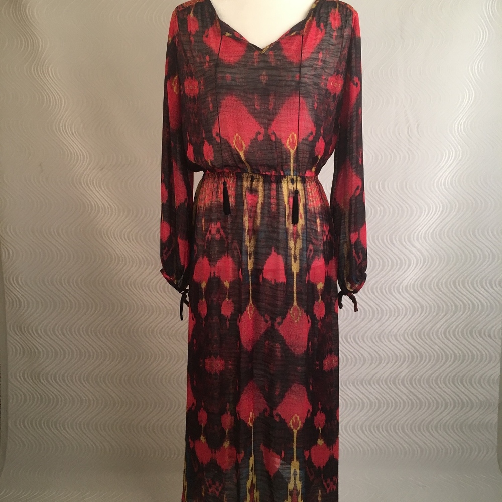 Two by Vince Camuto, Sheer Bohemian Maxi Dress, XS